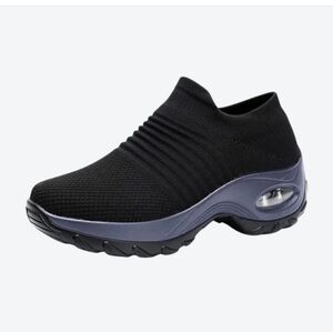 Sleek Black Women's Athletic Slip-On Shoes